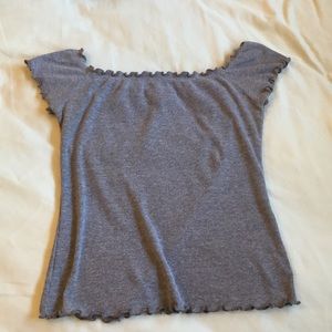 Grey Off the Shoulder Top